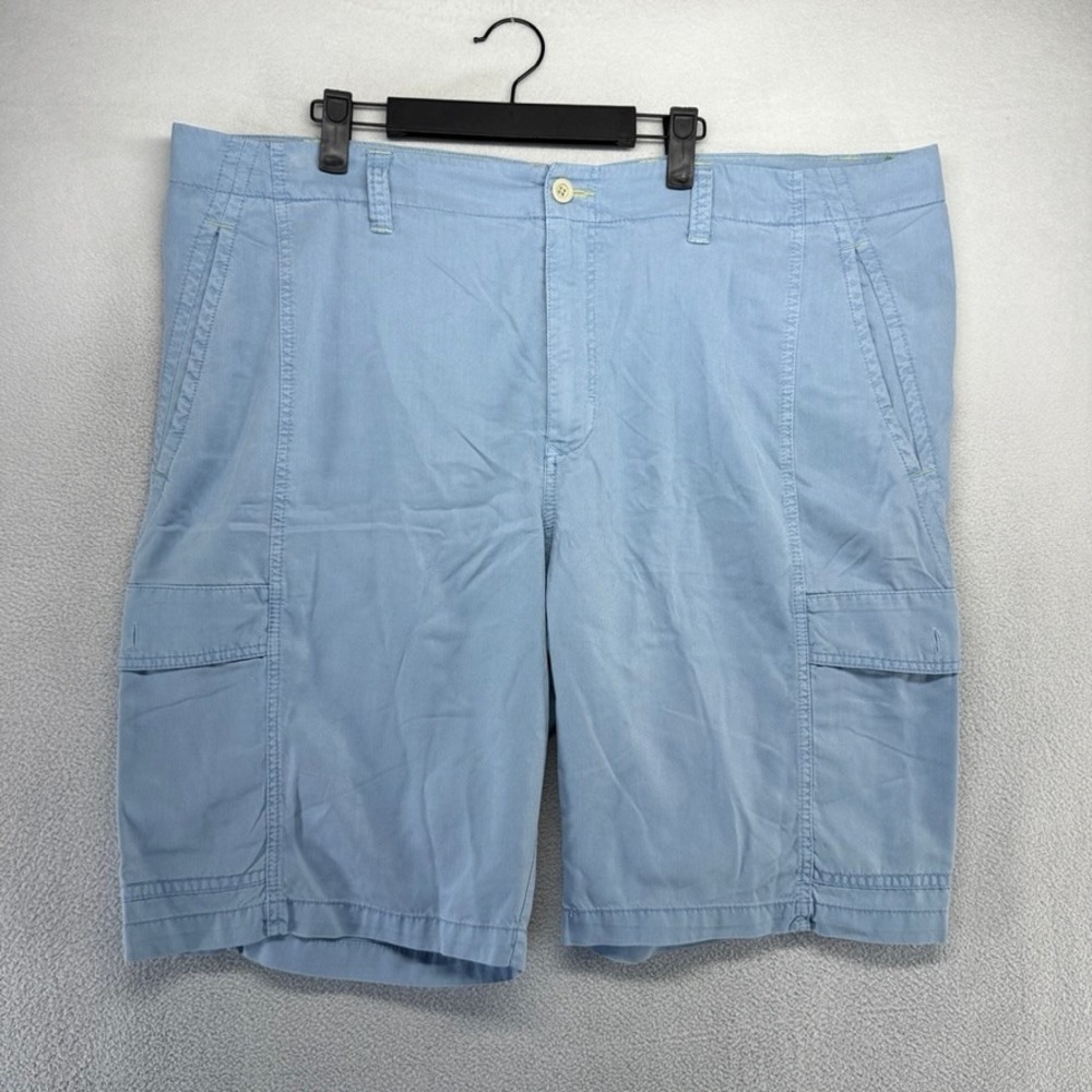 Tommy Bahama Cargo Shorts Mens 42 Blue Relax Cotton Tencel Blend Dad Baggy Golf
